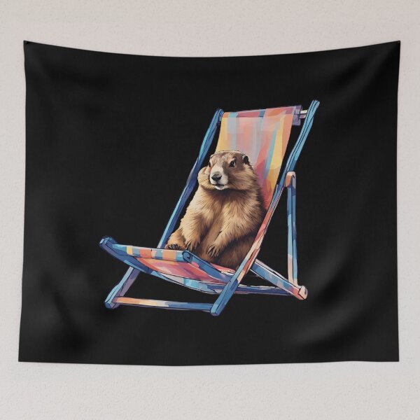 Item preview, Relaxed Groundhog on the beach designed and sold by Aquillashop.