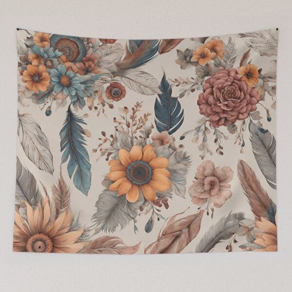 Item preview, Bohemian Flowers and Feathers designed and sold by Robertreitz.