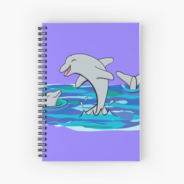 Cuaderno de espiral «Lindos delfines felices jugando dibujos animados» de  FrogFactory | Redbubble