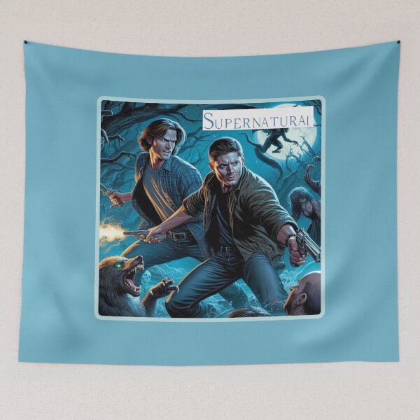 Item preview, Supernatural - Original Artwork by me - 7 of 9 Depiction of Sam and Dean Winchester fighting evil. designed and sold by Sunflower5576.