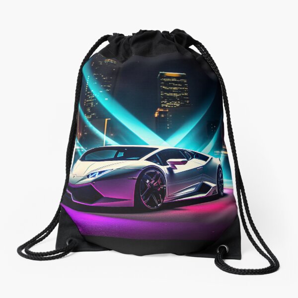 Aperçu de l'œuvre Neon Fusion : interprétation abstraite de la Lamborghini Huracan créée et vendue par iQuorra.