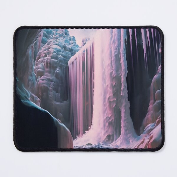 Item preview, Imagine a photo capturing a frozen waterfall against white sandstone designed and sold by MalakShams.