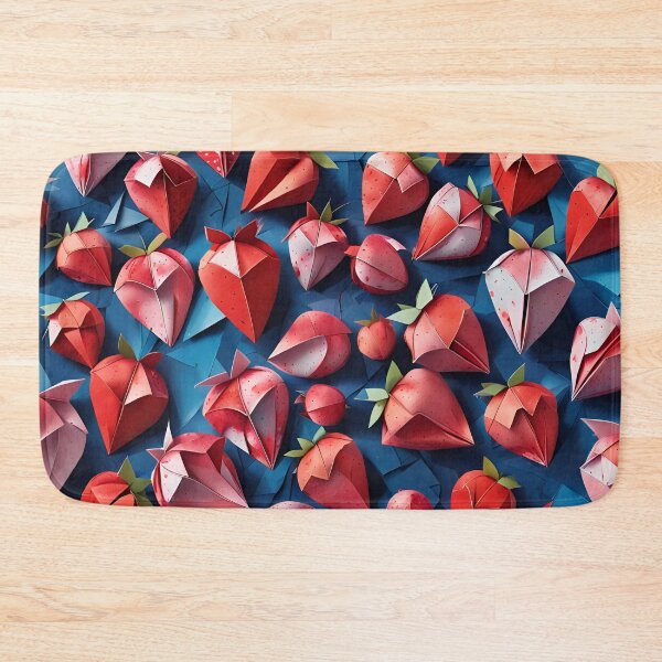 Item preview, Origami Strawberries Pattern Red Blue designed and sold by ShaViArt.