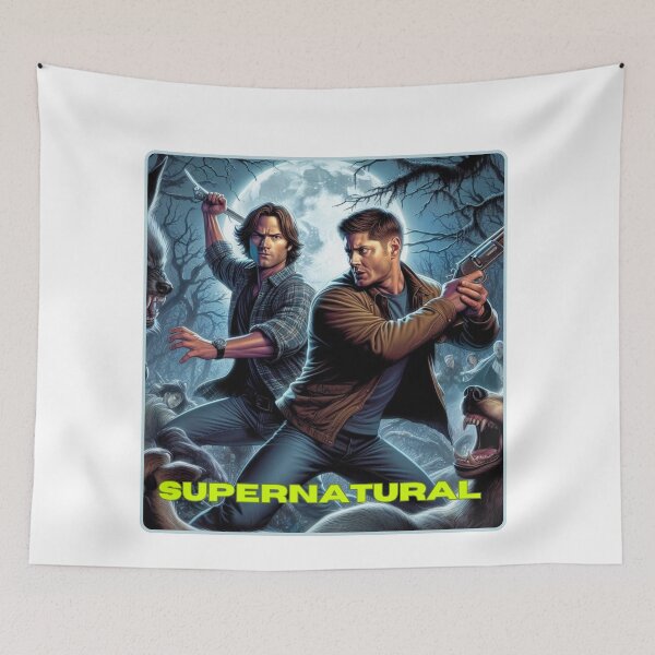 Item preview, Supernatural - Original Artwork by me - 8 of 9 Collection - collage of Sam and Dean Winchester fighting evil. designed and sold by Sunflower5576.