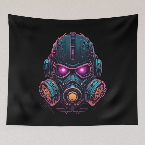 Item preview, Cyberwar Demon with Horns, Gas Mask Design designed and sold by Burn-Ego.