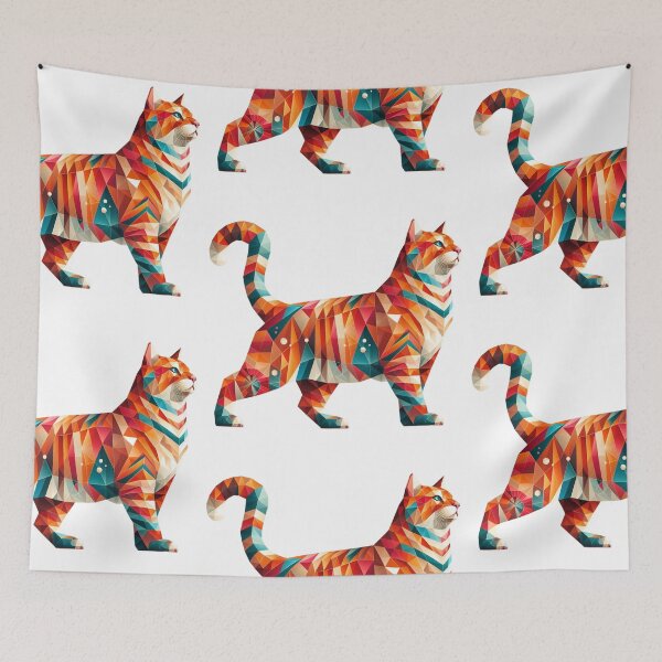 Item preview, Cute geometric colorful cats 13 designed and sold by slamnoah.