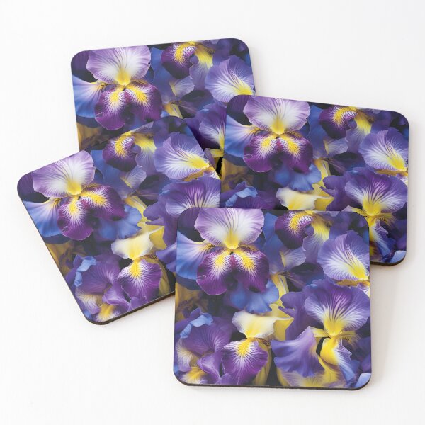 Item preview, Iris Tile 01: Royal Palette Velvet Kisses in Golden Sunbeams and Purple Fire designed and sold by TheBrainArt.