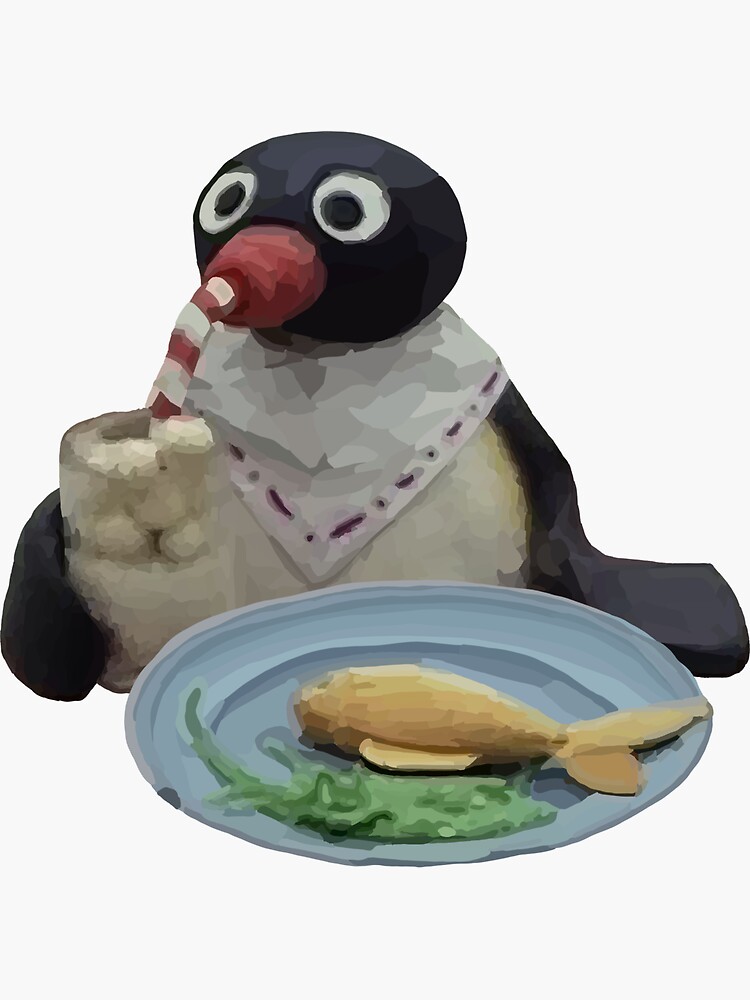 Imagen 3 de 3, Pegatina con la obra pingu comiendo, diseñada y vendida por maryflo.