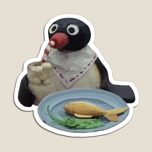 Vista previa del artículo con la obra «pingu comiendo», diseñado y vendido por maryflo.