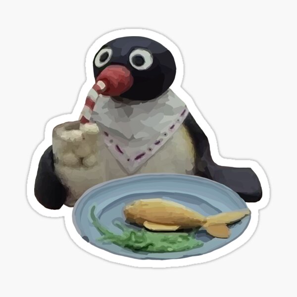 Vista previa del artículo con la obra «pingu comiendo», diseñado y vendido por maryflo.