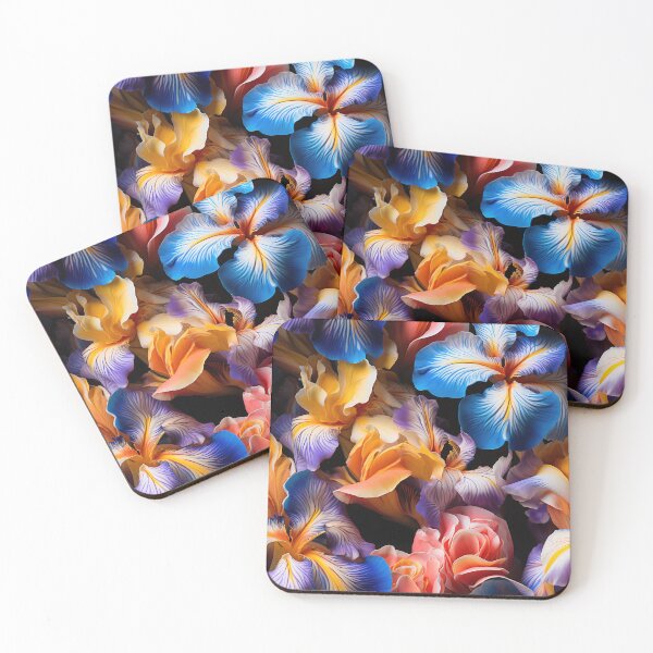 Item preview, Iris Tile 03: Royal Palette Velvet Kisses in Golden Sunbeams and Purple Fire designed and sold by TheBrainArt.
