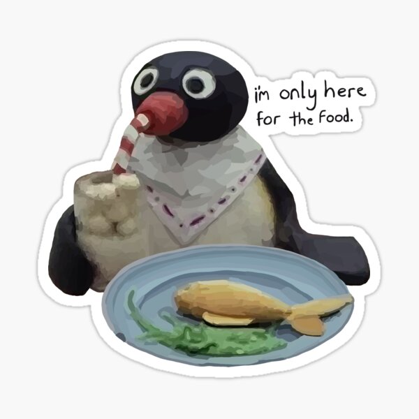 Vista previa del artículo con la obra «Pingu solo está aquí por la comida.», diseñado y vendido por maryflo.