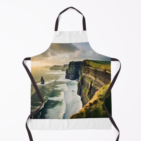 Item preview, A large cliff with a body of water and a large rock formation with cliffs of moher in the background designed and sold by johndesign88.