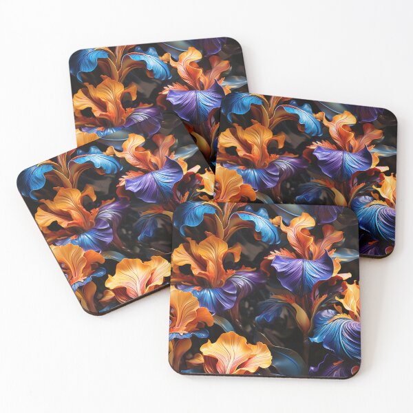 Item preview, Iris Tile 06: Royal Palette Velvet Kisses in Golden Sunbeams and Purple Fire designed and sold by TheBrainArt.