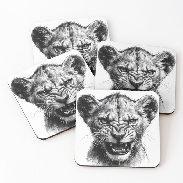 Item preview, Angry lion cub designed and sold by siljeberg.