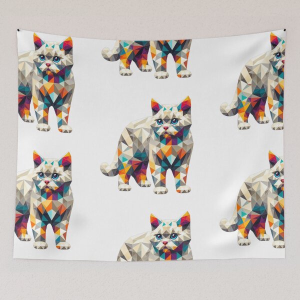 Item preview, Cute geometric colorful cats 18 designed and sold by slamnoah.