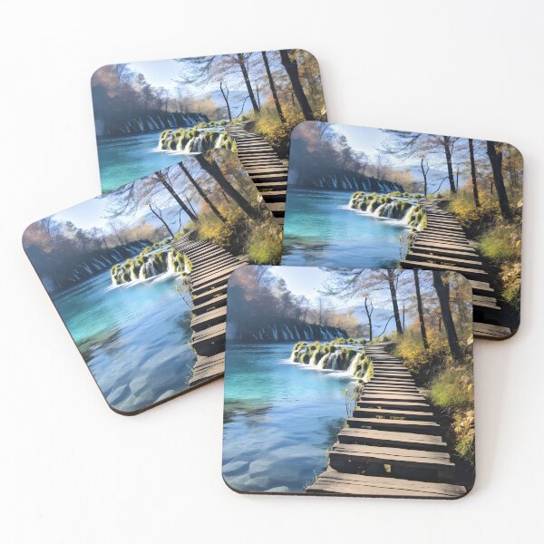 Item preview, A wooden walkway over a body of water designed and sold by johndesign88.
