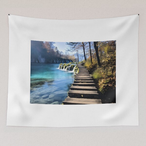 Item preview, A wooden walkway over a body of water designed and sold by johndesign88.