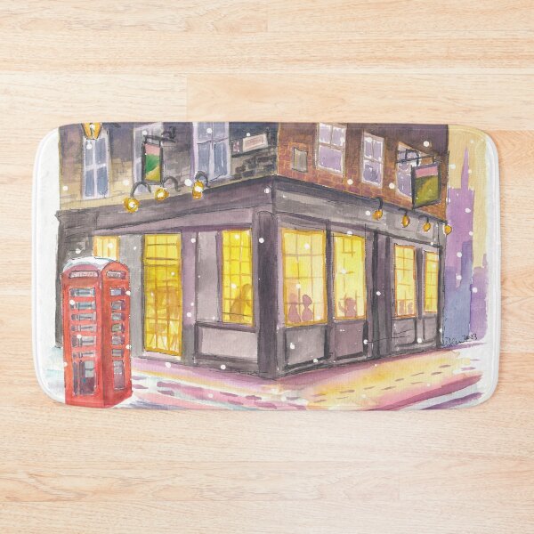 Item preview, Cozy Pub Window in Scotland during a Winter Night designed and sold by artshop77.