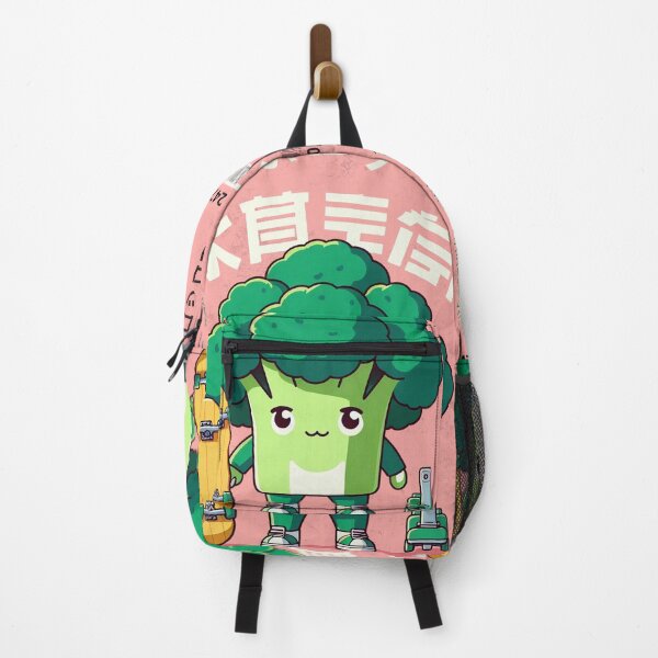 Item preview, Kawaii Broccoli Riding Skateboard - Japanese Digital Art designed and sold by IAPICTURE.