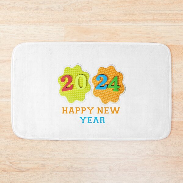 Item preview, 2024 New Year number. colorful sponge digits and design shaped saucer on colorfull background designed and sold by sigoisette.