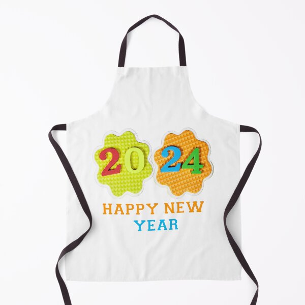 Item preview, 2024 New Year number. colorful sponge digits and design shaped saucer on colorfull background designed and sold by sigoisette.