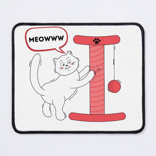 Item preview, the White cat said meowww, White cat scratching, designed and sold by Daoud9.