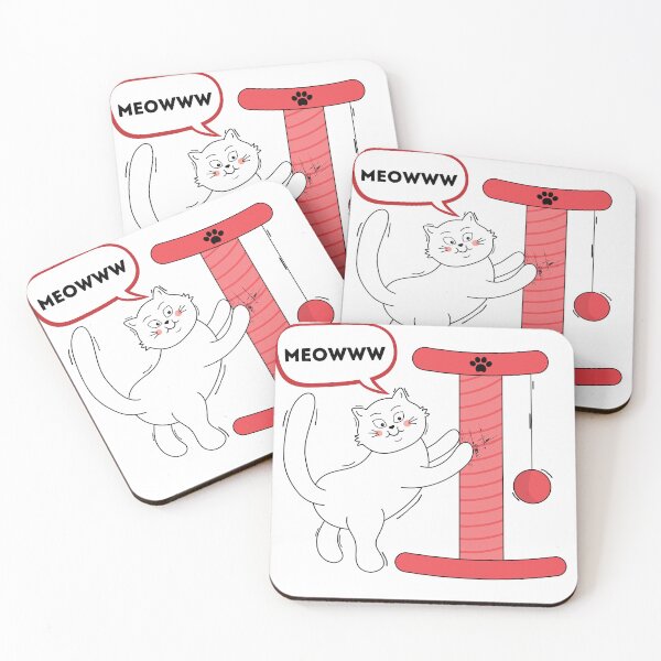 Item preview, the White cat said meowww, White cat scratching, designed and sold by Daoud9.