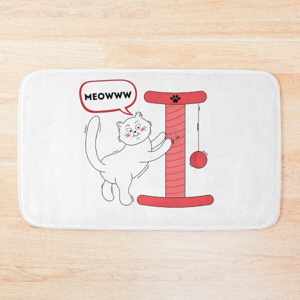 Item preview, the White cat said meowww, White cat scratching, designed and sold by Daoud9.