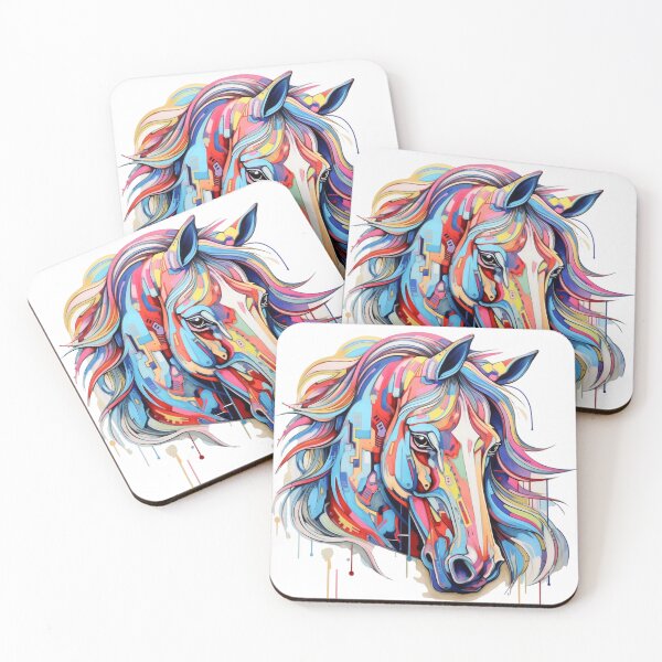 Item preview, Vibrational Essence: Colorful Horse Portrait designed and sold by MateLDN.