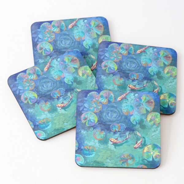 Item preview, Pond of Fish and Lily Pads designed and sold by vickykuprewicz.