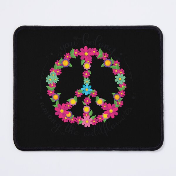 Item preview, Wildflower Peace Sign Tee - 'You Belong Among the Wildflowers' Floral designed and sold by FabledCanvas.