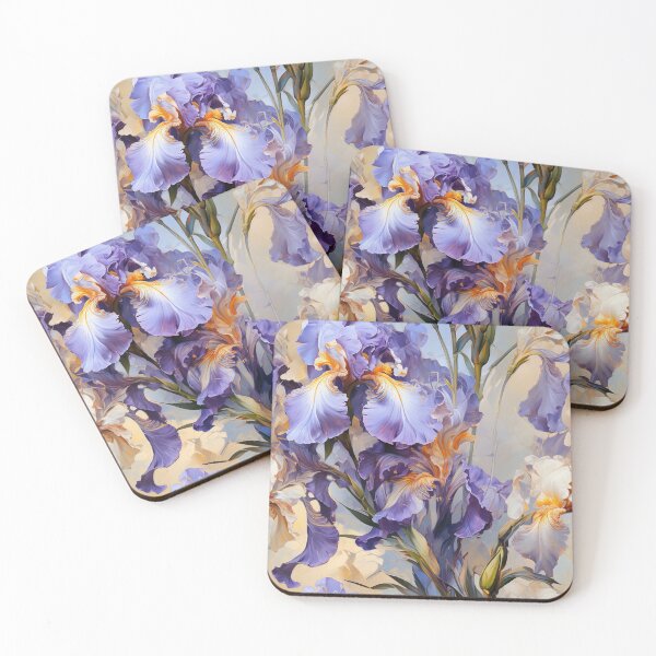 Item preview, Iris Tile 15: Royal Palette Velvet Kisses in Golden Sunbeams and Purple Fire designed and sold by TheBrainArt.