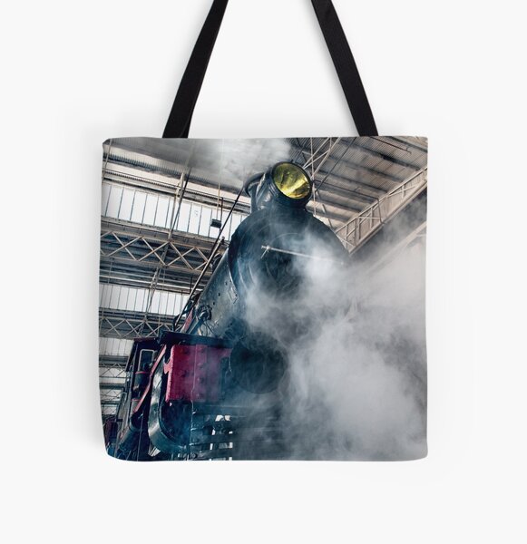 Steam Locomotive All Over Print Tote Bag
