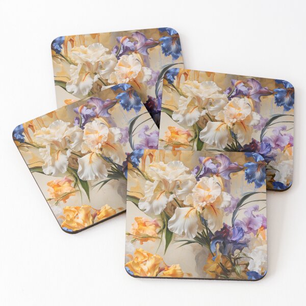 Item preview, Iris Tile 16: Royal Palette Velvet Kisses in Golden Sunbeams and Purple Fire designed and sold by TheBrainArt.