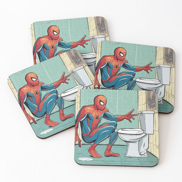 Item preview, Web-Slinging Spider: Spidey web-slinger Hilarious Toilet Paper roll across the bathroom  designed and sold by SpideyUniversz.
