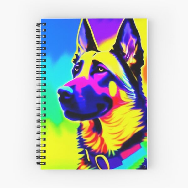 Artikelvorschau, Retro-Neon-Deutscher Schäferhund-Gemälde entworfen und verkauft von aipaint.