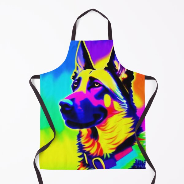 Item preview, retro neon german shepard painting designed and sold by aipaint.