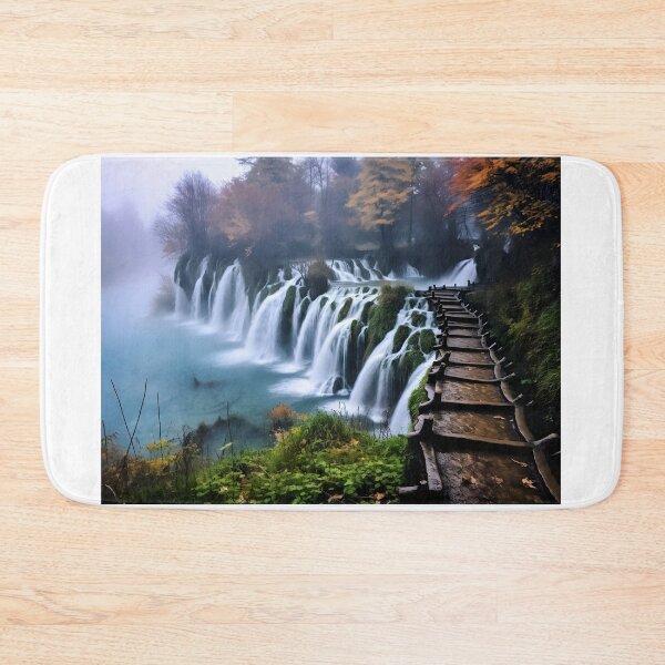 Item preview, A waterfall with a path leading to it designed and sold by johndesign88.