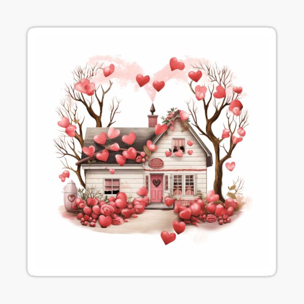 Cute Valentine's Day House - Selection 4 Sticker