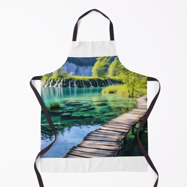 Item preview, A wooden bridge over a body of water with a waterfall designed and sold by johndesign88.
