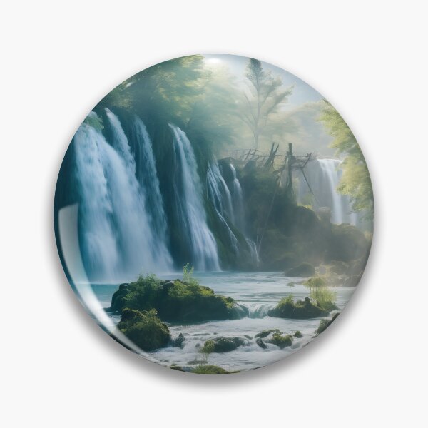 Item preview, A waterfall in a forest designed and sold by johndesign88.