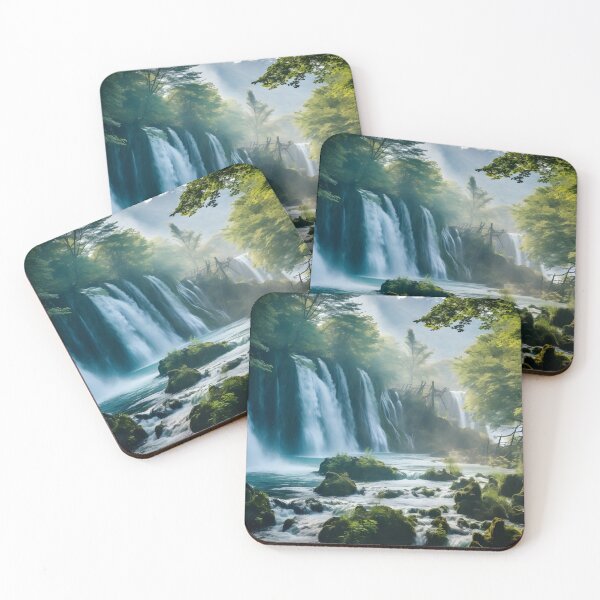 Item preview, A waterfall in a forest designed and sold by johndesign88.