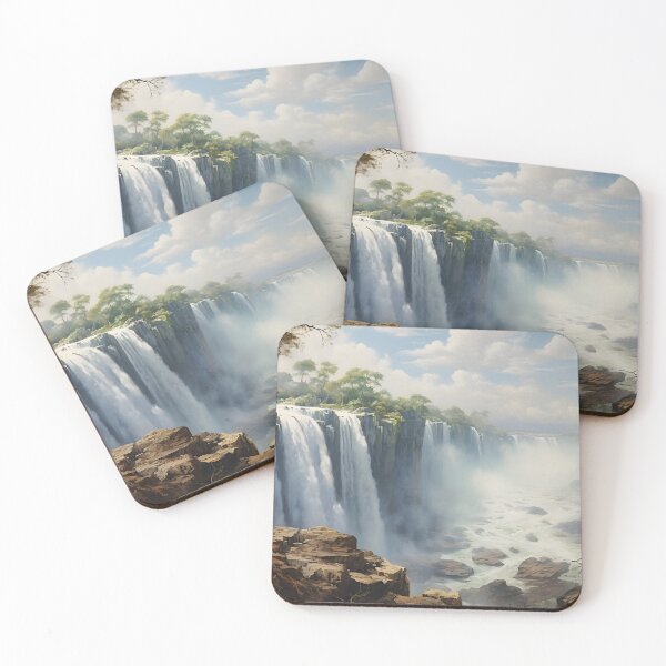 Item preview, A waterfall with trees and rocks designed and sold by johndesign88.