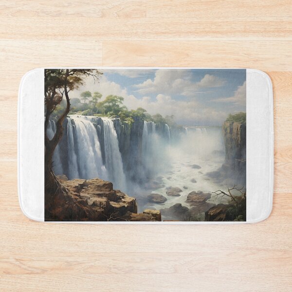 Item preview, A waterfall with trees and rocks designed and sold by johndesign88.