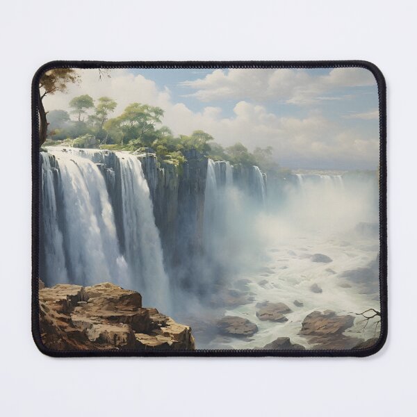 Item preview, A waterfall with trees and rocks designed and sold by johndesign88.