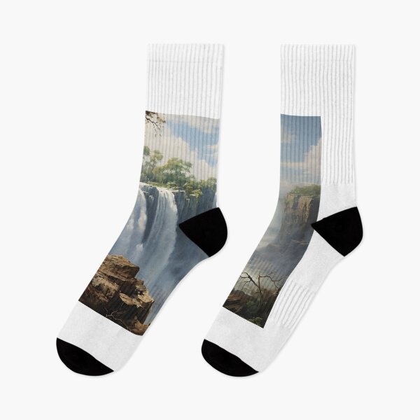 Item preview, A waterfall with trees and rocks designed and sold by johndesign88.