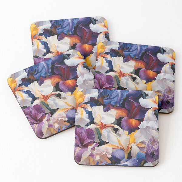 Item preview, Iris Tile 21: Royal Palette Velvet Kisses in Golden Sunbeams and Purple Fire designed and sold by TheBrainArt.
