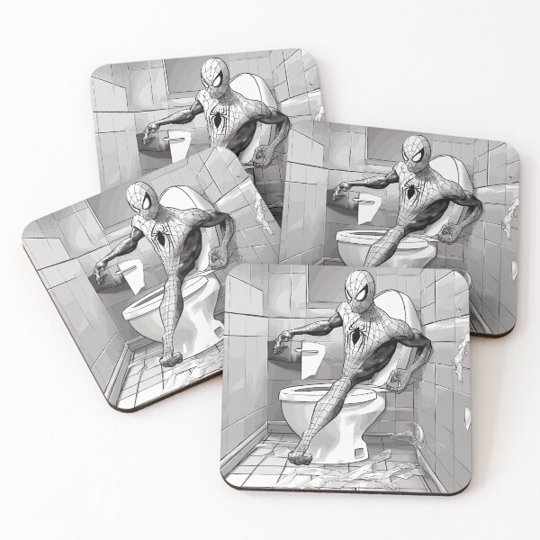 Item preview, Web-Slinging Spider: Spidey web-slinger Hilarious Toilet Paper roll across the bathroom  designed and sold by SpideyUniversz.