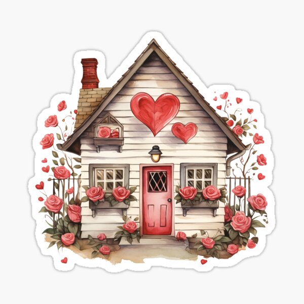 Cute Valentine's Day House - Selection 9 Sticker